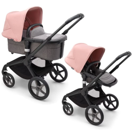 Коляска 2 в 1 Bugaboo Fox 5 Morning pink/grey melange шасси Black