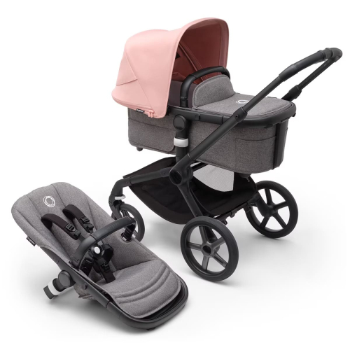 Коляска 2 в 1 Bugaboo Fox 5 Morning pink/grey melange шасси Black