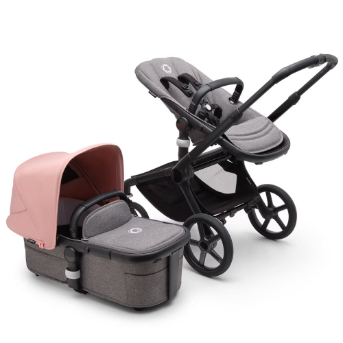 Коляска 2 в 1 Bugaboo Fox 5 Morning pink/grey melange шасси Black