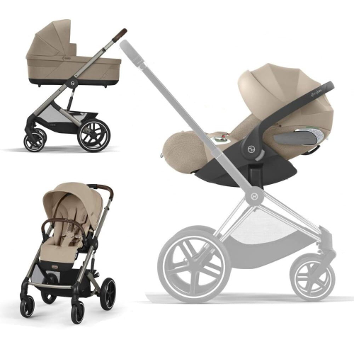 Коляска 3 в 1 Cybex Balios S Lux 2025 цвет Almond Beige + Автокресло Cloud T Plus цвет Almond Beige