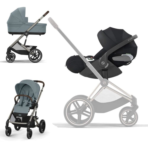 Коляска 3 в 1 Cybex Balios S Lux 2025 цвет Stormy Blue + Автокресло Cloud T (цвет на выбор)