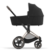 Коляска 3 в 1 Cybex Priam 4 цвет Sepia Black шасси Rosegold + Автокресло Cybex Cloud T Plus цвет Sepia Black