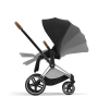 Коляска 3 в 1 Cybex Priam 4 цвет Sepia Black шасси Chrome с коричневой ручкой + Автокресло Cybex Cloud T Plus цвет Sepia Black