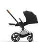 Коляска 3 в 1 Cybex Priam 4 цвет Sepia Black шасси Chrome с коричневой ручкой + Автокресло Cybex Cloud T Plus цвет Sepia Black