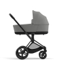 Коляска 3 в 1 Cybex Priam 4 цвет Mirage Grey шасси Matt Black + Автокресло Cybex Cloud T Plus цвет Mirage Grey