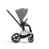 Коляска 3 в 1 Cybex Priam 4 цвет Mirage Grey шасси Chrome с коричневой ручкой + Автокресло Cybex Cloud T Plus цвет Mirage Grey