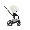 Коляска 3 в 1 Cybex Priam 4 цвет Off White шасси Rose Gold + Автокресло Cybex Cloud T Plus цвет Platinum White