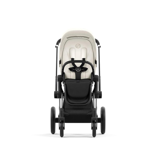 Коляска 3 в 1 Cybex Priam 4 цвет Off White шасси Chrome с черной ручкой + Автокресло Cybex Cloud T Plus цвет Platinum White