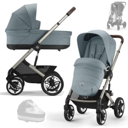 Коляска 2 в 1 Cybex Talos S Lux 2025 цвет Stormy Blue шасси Taupe + 2 дождевика