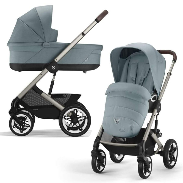 Коляска 2 в 1 Cybex Talos S Lux 2025 цвет Stormy Blue шасси Taupe