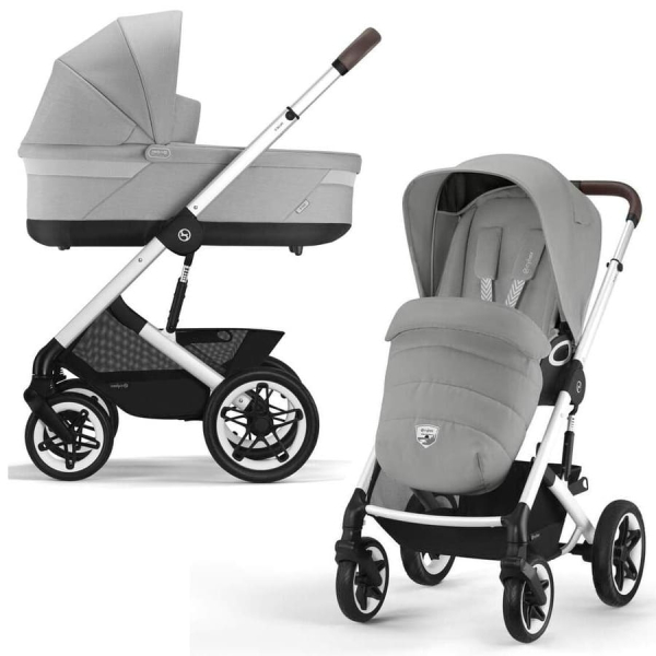 Коляска 2 в 1 Cybex Talos S Lux 2025 цвет Stone Grey шасси Silver