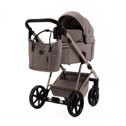 Коляска 3 в 1 Adamex Delta Nature DN-4 Cappuccino (Бежевый цвет-бежевая рама)