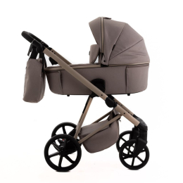 Коляска 3 в 1 Adamex Delta Nature DN-4 Cappuccino (Бежевый цвет-бежевая рама)