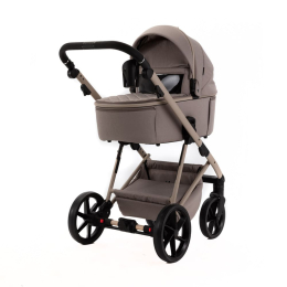 Коляска 3 в 1 Adamex Delta Nature DN-4 Cappuccino (Бежевый цвет-бежевая рама)