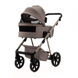 Коляска 3 в 1 Adamex Delta Nature DN-4 Cappuccino (Бежевый цвет-бежевая рама)