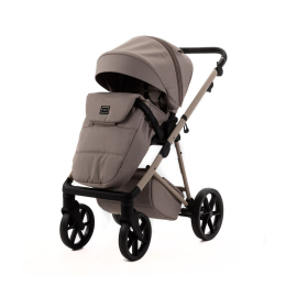 Коляска 3 в 1 Adamex Delta Nature DN-4 Cappuccino (Бежевый цвет-бежевая рама)