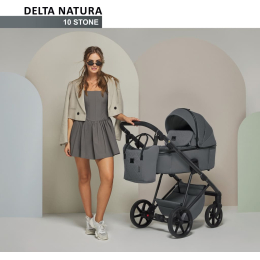 Коляска 3 в 1 Adamex Delta DN-10 Stone (Т.серый цвет-т.серая рама)