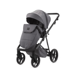 Коляска 3 в 1 Adamex Delta DN-10 Stone (Т.серый цвет-т.серая рама)