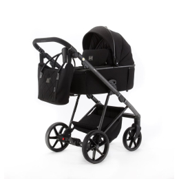 Коляска 2 в 1 Adamex Delta DN-11-CARBON (Черная ткань-черная рама)