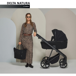 Коляска 2 в 1 Adamex Delta DN-11-CARBON (Черная ткань-черная рама)