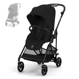 Прогулочная коляска Cybex Melio Carbon 2025 цвет Magic Black (Черный) с дождевиком