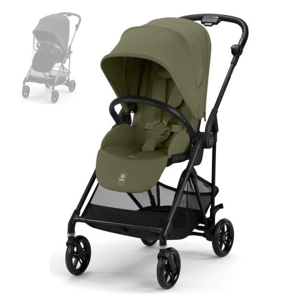 Прогулочная коляска Cybex Melio Carbon 2025 цвет Moss Green (Зеленый) + дождевик