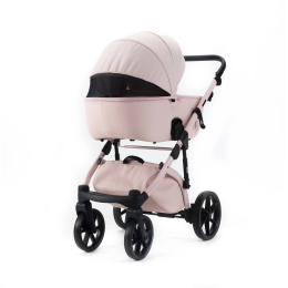 Коляска 2 в 1 Adamex NOLA Natura ROSE-2 (розовая ткань - розовая кожа)