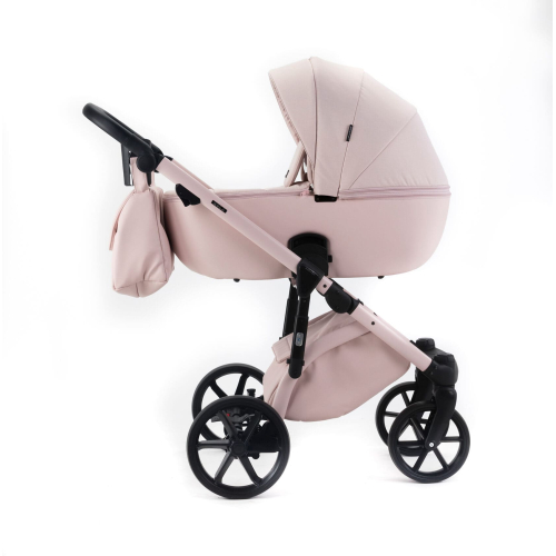 Коляска 3 в 1 Adamex NOLA Natura Rose-2 (розовая ткань - розовая кожа)
