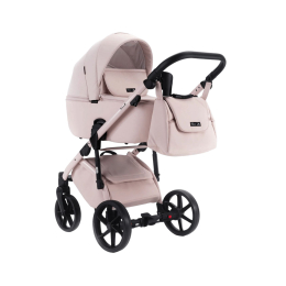 Коляска 3 в 1 Adamex NOLA Natura Rose-2 (розовая ткань - розовая кожа)