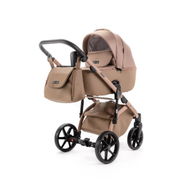 Коляска 3 в 1 Adamex NOLA Natura Camel-5 (т.бежевая ткань - т.бежевая кожа)