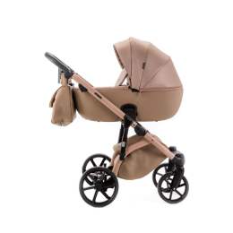 Коляска 3 в 1 Adamex NOLA Natura Camel-5 (т.бежевая ткань - т.бежевая кожа)