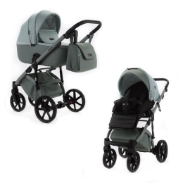 Коляска 2 в 1 Adamex NOLA Natura MINT-8 (Мятная ткань - Мятная кожа)