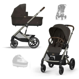 Коляска 2 в 1 Cybex Balios S Lux 2025 цвет Chocolate Brown шасси Taupe + 2 дождевика
