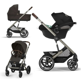 Коляска 3 в 1 Cybex Balios S Lux 2025 Chocolate Brown TPE + Автокресло Aton