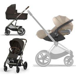 Коляска 3 в 1 Cybex Balios S Lux 2025 Chocolate Brown TPE + Автокресло Cloud T (цвет на выбор)