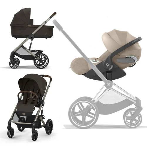 Коляска 3 в 1 Cybex Balios S Lux 2025 Chocolate Brown TPE + Автокресло Cloud T (цвет на выбор)