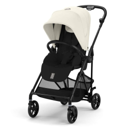 Прогулочная коляска Cybex Melio Carbon 2025 цвет Canvas White (Белый с черным)