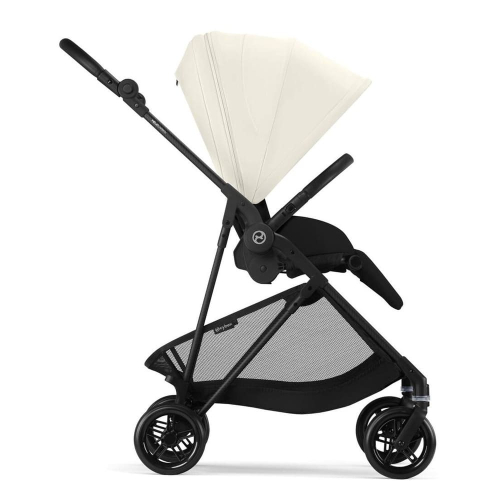Прогулочная коляска Cybex Melio Carbon 2025 цвет Canvas White (Белый с черным)