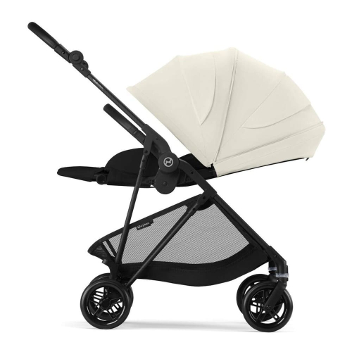 Прогулочная коляска Cybex Melio Carbon 2025 цвет Canvas White (Белый с черным)