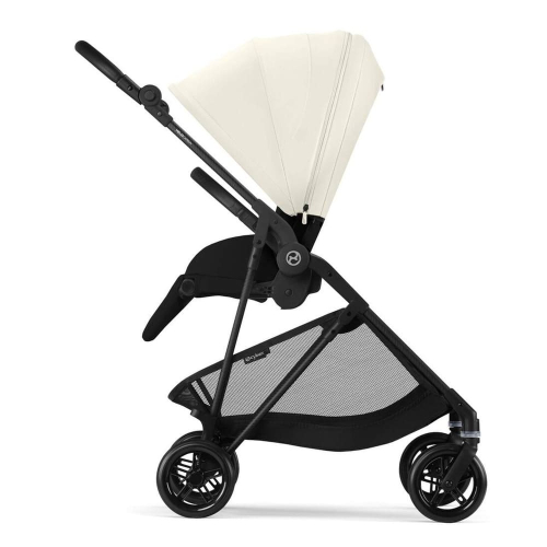 Прогулочная коляска Cybex Melio Carbon 2025 цвет Canvas White (Белый с черным)