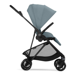 Коляска 2 в 1 Cybex Melio Carbon 2025 цвет Stormy Blue с дождевиком