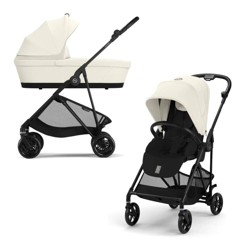 Коляска 2 в 1 Cybex Melio Carbon 2025 цвет Canvas White