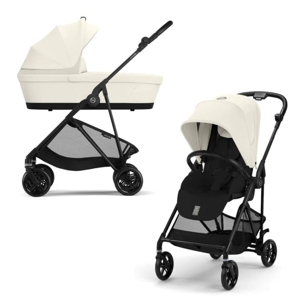 Коляска 2 в 1 Cybex Melio Carbon 2025 цвет Canvas White