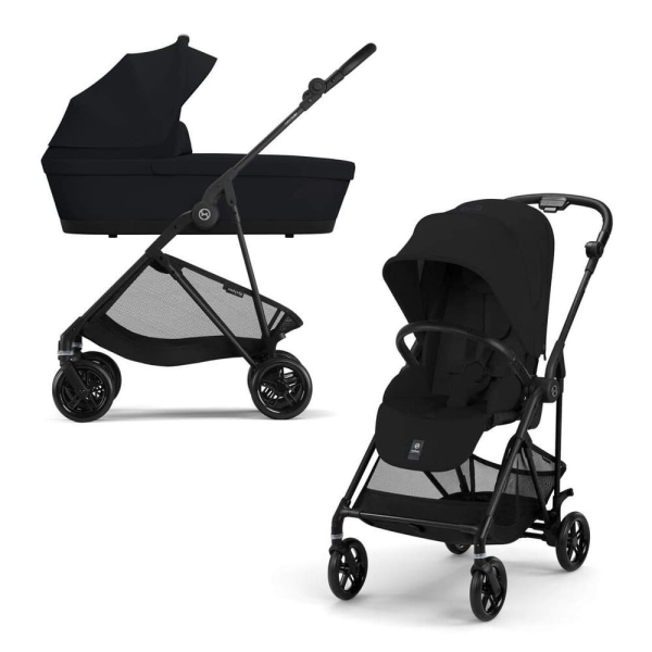 Коляска 2 в 1 Cybex Melio Carbon 2025 цвет Magic Black