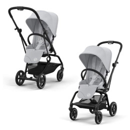 Прогулочная коляска Cybex Eezy S Twist+2 цвет Fog Grey шасси Black
