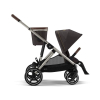 Прогулочная коляска для двойни с двумя сиденьями Cybex Gazelle S цвет Chocolate Brown