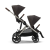 Прогулочная коляска для двойни с двумя сиденьями Cybex Gazelle S цвет Chocolate Brown