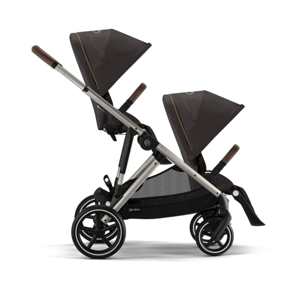 Прогулочная коляска для двойни с двумя сиденьями Cybex Gazelle S цвет Chocolate Brown