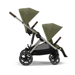 Прогулочная коляска для двойни с двумя сиденьями Cybex Gazelle S цвет Moss Green