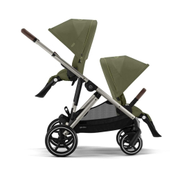 Прогулочная коляска для двойни с двумя сиденьями Cybex Gazelle S цвет Moss Green